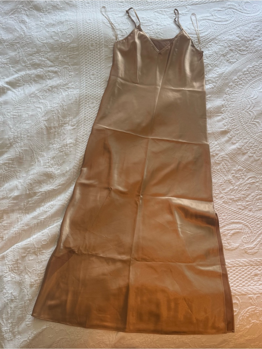 Mavi Satin Slip Dress in Bronze
